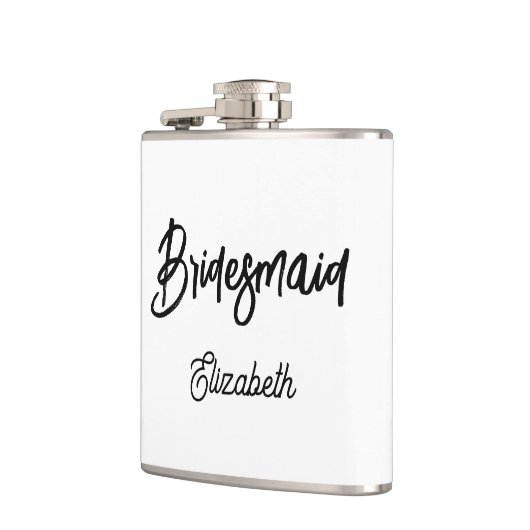 Bruidsmeisje Zwart Witte Bruiloft  Heupfles (Links)