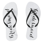 Bruidsmeisje Zwarte en Witte Script Flip Flops (Voetbed)