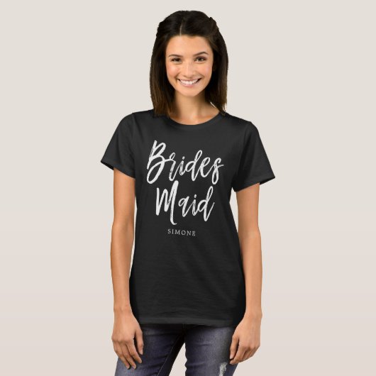 Bruidsmeisjes | Aangepaste bruiloft in Script-stij T-shirt (Voorkant volledig)