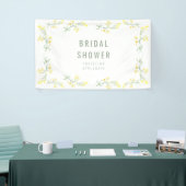 Bruidsmeisjes bruiloft met foto van gele lentebloe spandoek (Beurs)