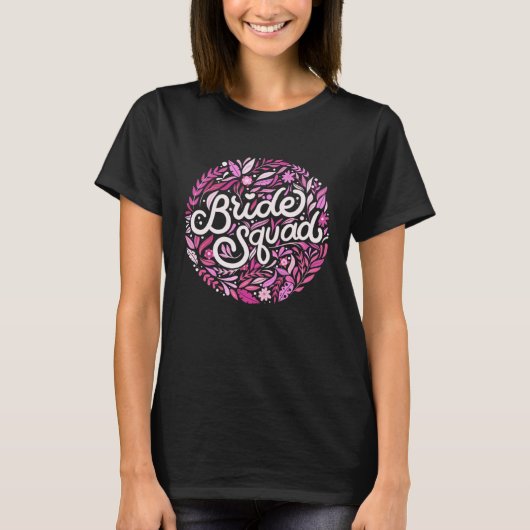 Bruidsmeisjes Bruiloft Team Bloem T-shirt (Voorkant)