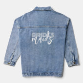 Bruidsmeisjes Custom White Script Typografie Denim Jacket (Achterkant)