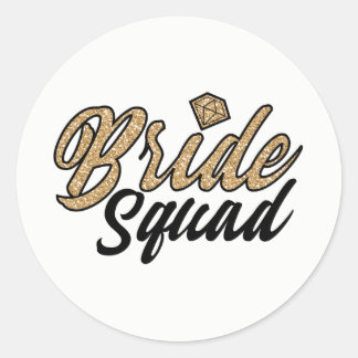 Bruidsmeisjes Feest Sticker-Goud & Zwart Ronde Sticker