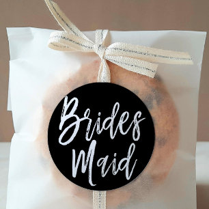 Bruidsmeisjes   Huwelijk met scriptstijl Ronde Sticker