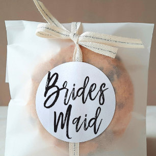 Bruidsmeisjes Huwelijk met scriptstijl Ronde Sticker