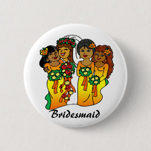 Bruidsmeisjes in kleuren van de zon" Button