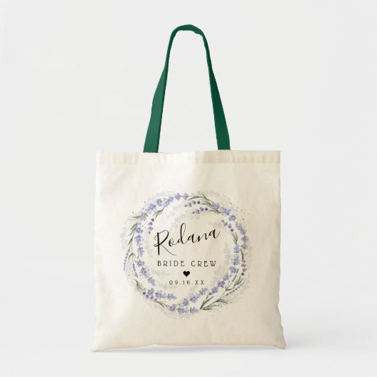 Bruidsmeisjes met rustieke lavendelkrans tote bag (Voorkant)