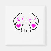 Bruidsmeisjes roze zwarte duikbril hart bruidsmeis magneet (Voorkant)