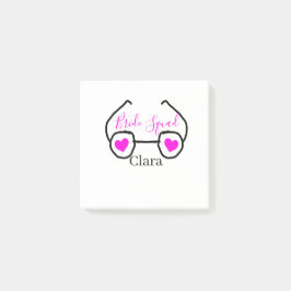 Bruidsmeisjes roze zwarte duikbril hart bruidsmeis post-it® notes