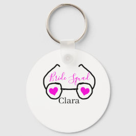 Bruidsmeisjes roze zwarte duikbril hart bruidsmeis sleutelhanger