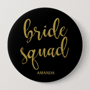 Bruidsmeisjes squad stijlvolle kalligrafie goud gl ronde button 4,0 cm