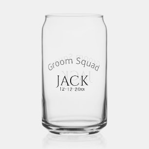 Bruidsmeisjes team naam datum jaar vet letter vrij blikvorm glas