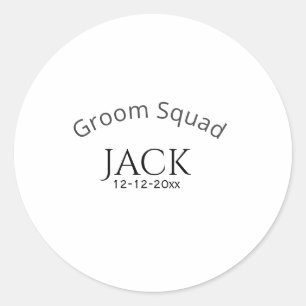 Bruidsmeisjes team naam datum jaar vet letter vrij ronde sticker