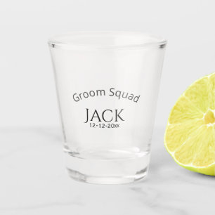 Bruidsmeisjes team naam datum jaar vet letter vrij shot glas