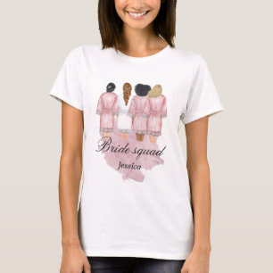 bruidsmeisjes trouwjurk monogram roze t-shirt