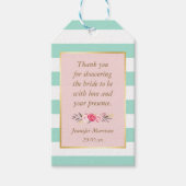 Bruidsmeisjesfeest Bedankt Bloemrijk Roze Mint Str Cadeaulabel (Voorkant)