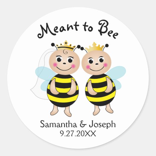 Bruidsmeisjesfeest Stickers 'Meant to Bee' (Voorkant)