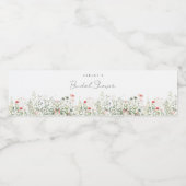 Bruidsmeisjesfeest Wilde Bloemenweide Waterfles Etiket (Enkel label)