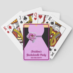 Bruidsmeisjesjurk in lavendel voor vrijgezellenfee pokerkaarten