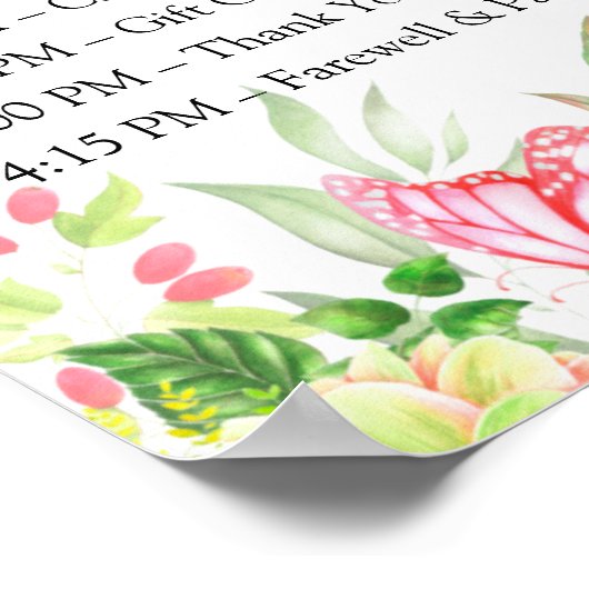 Bruidsmeisjesuitnodiging Itinerarium Watercolor B Poster (Hoek)