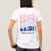 Bruidsnaam Strand Bachelorette Feestje T-shirt (Achterkant)