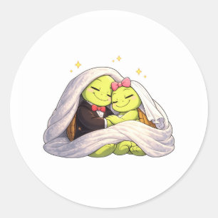 Bruidsnacht Knuffel Ronde Sticker
