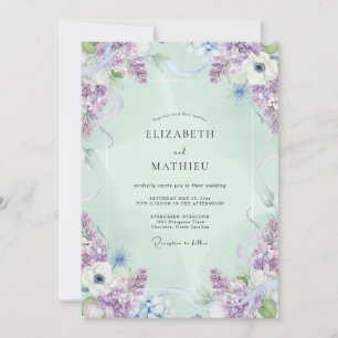 Bruidspaar Mint Paars Wisteria Kaart