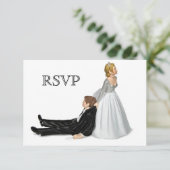 Bruidspaar RSVP Kaart (Staand voorkant)