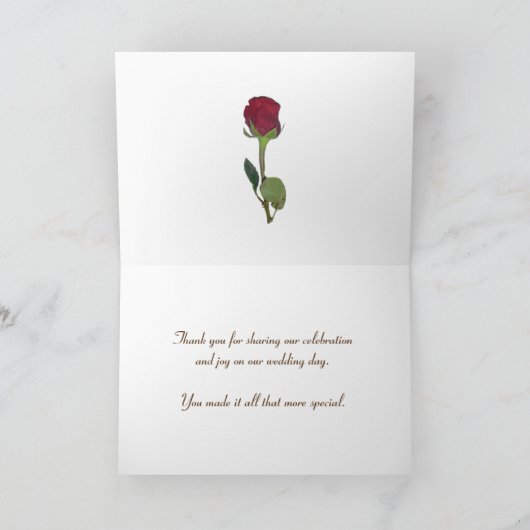 Bruidspaar Silhouet Hart in Zand Bruiloft Bedankkaart (Binnen)