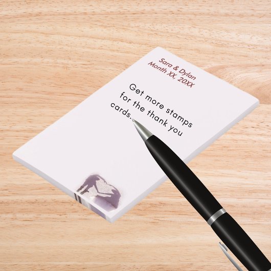 Bruidspaar Silhouet Hart in Zand Bruiloft Post-it® Notes