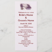 Bruidspaar Silhouet Hart in Zand Bruiloft Programma (Voorkant)