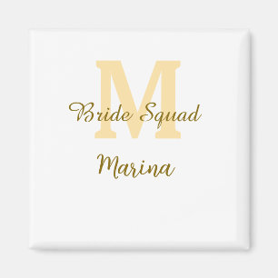 Bruidsploeg monogram gouden bruidsdouche eenvoudig magneet