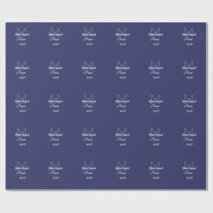 Bruidsploeg voeg naam monogram bruidsmeisje paars cadeaupapier