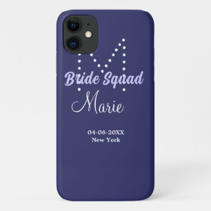 Bruidsploeg voeg naam monogram bruidsmeisje paars  iPhone 11 hoesje