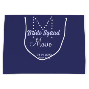 Bruidsploeg voeg naam monogram bruidsmeisje paars  groot cadeauzakje