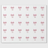 Bruidsploeg voeg naam monogram bruidsmeisje roze d cadeaupapier (Vlak)