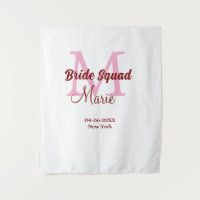 Bruidsploeg voeg naam monogram bruidsmeisje roze d