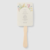 Bruidsprogramma handventilator met wilde bloemen handwaaier (Voorkant)