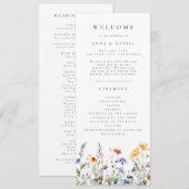 Bruidsprogramma met wilde bloemen programma (Voorkant / Achterkant)