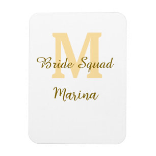 Bruidsquadre monogram gouden bruiloft eenvoudig  magneet