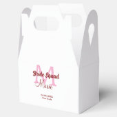 Bruidsquadron naam monogram bruidsmeisje roze datu bedankdoosjes (Geopend)