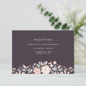 Bruidsreceptiekaart met Wervelwind Bloemen Kaart (Staand voorkant)