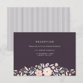 Bruidsreceptiekaart met Wervelwind Bloemen Kaart (Voorkant / Achterkant)