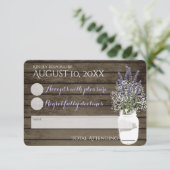 Bruidsrespons met Baby's Breath en Lavendel RSVP Kaartje (Staand voorkant)