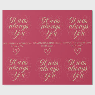 Bruidsroos Favor Klassiek Jij Was Het Altijd Al Cadeaupapier
