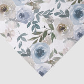 Bruidsrozen in blauw en wit waterverf  tissuepapier (Detail)