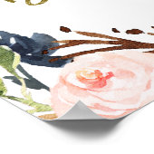 Bruidssalon Fotokabine Frame Navy Blauw Burgundy Poster (Hoek)