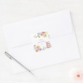 Bruidssalon met wilde bloementhee vierkante sticker (Envelop)