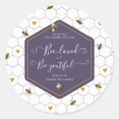 Bruidsshower 'Bee-Loved en Bee-Youtiful'  Ronde Sticker (Voorkant)
