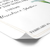 Bruidsshower bord Calla Lily Groene Mimosa Bar Poster (Hoek)